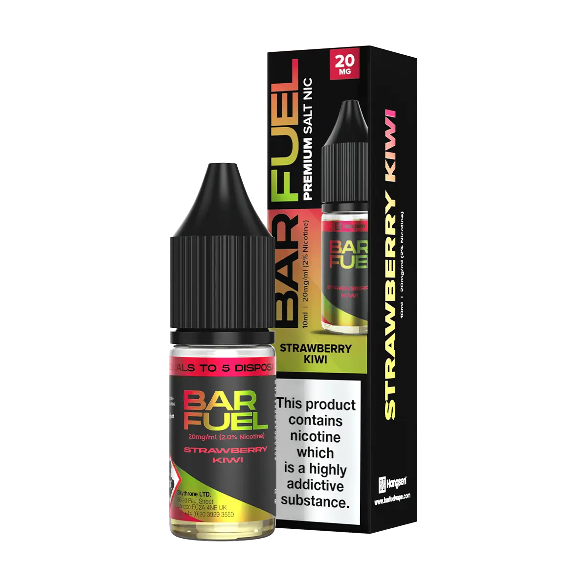 Bar Fuel Morango e Kiwi, 20 mg de sal de nicotina