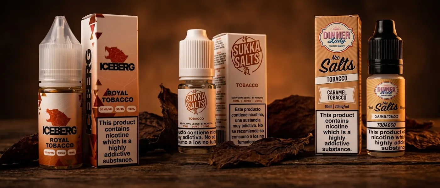 Os melhores líquidos com sal de nicotina de tabaco na plataforma Dark Wood