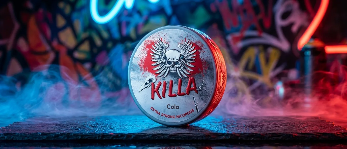 Jaka Killa vrećica nikotina u dramatičnom osvjetljenju
