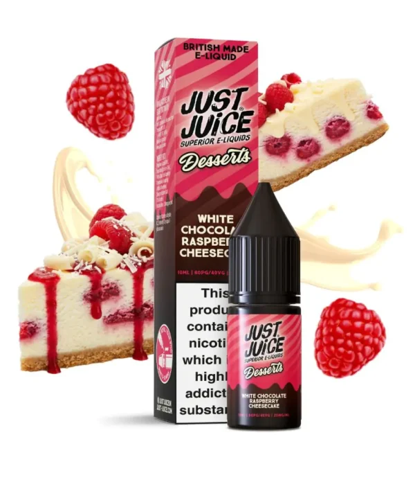 CHEESECAKE AU CHOCOLAT BLANC ET À LA FRAMBOISE 10 ML 20 MG DESSERTS JUST JUICE
