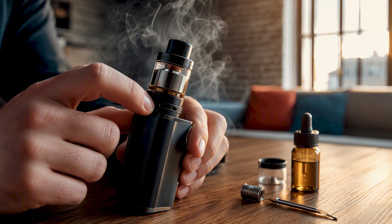 Präzise einstellbare Luftzufuhr für dein Vape – ganz nah am Detail