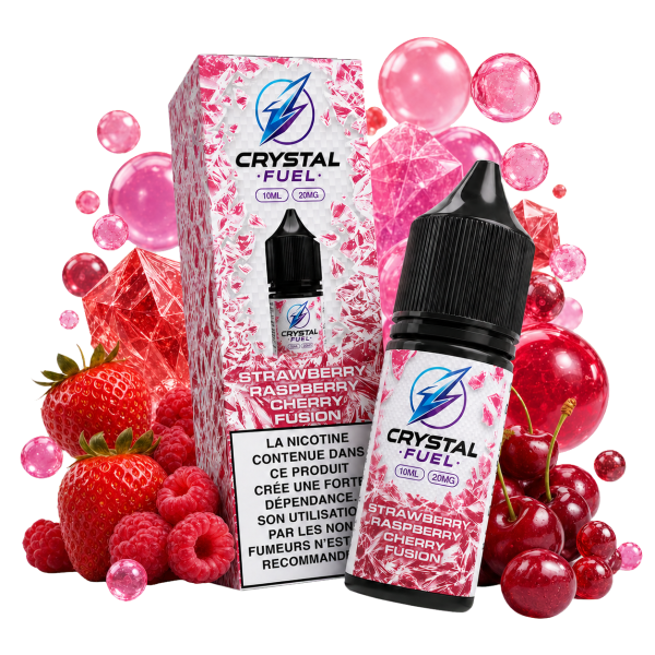 Mansikka-vadelma-kirsikka-sekoitus 20 mg 10 ml Crystal Fuel